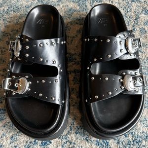 Zara Platform and Buckle Sandals